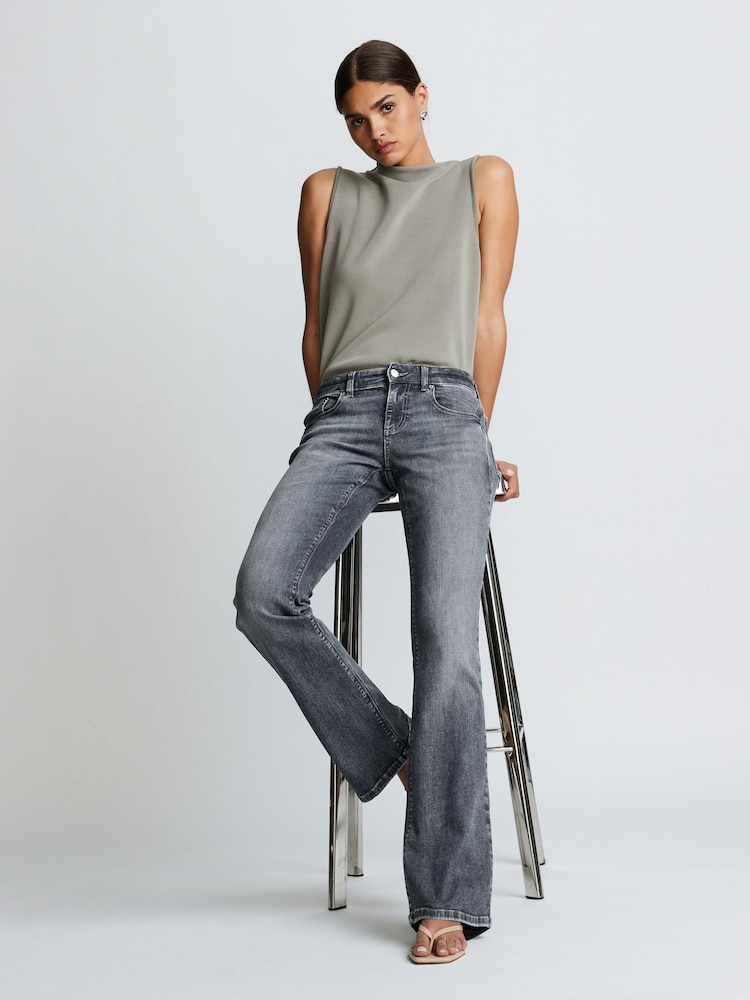 Grey Low Bootcut Jeans - Image 1 of 6