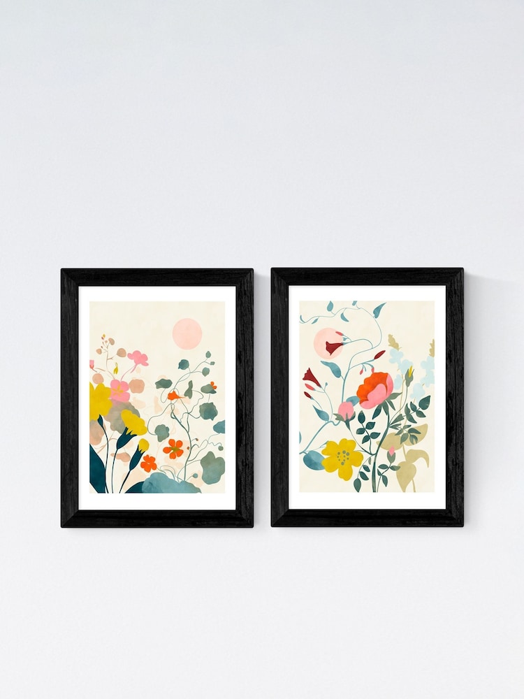 East End Prints Set of 2 Black Floral Meadow Wall Prints Set by Ana Rut Bre - Image 2 of 2