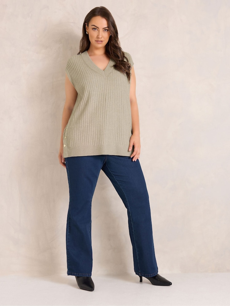 Evans Natural Knitted Vest Top - Image 2 of 6 Evans Natural Knitted Vest Top - Image 2 of 6