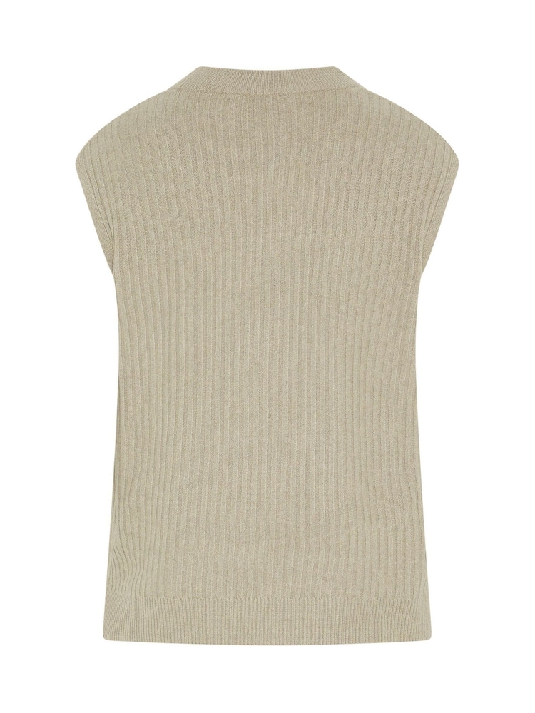 Evans Natural Knitted Vest Top - Image 6 of 6 Evans Natural Knitted Vest Top - Image 6 of 6
