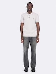 AllSaints Off White Reform Short Sleeve Polo Shirt - Image 2 of 8