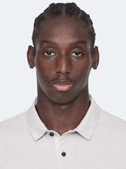 AllSaints Off White Reform Short Sleeve Polo Shirt - Image 3 of 8