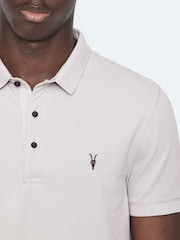 AllSaints Off White Reform Short Sleeve Polo Shirt - Image 4 of 8