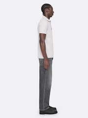 AllSaints Off White Reform Short Sleeve Polo Shirt - Image 5 of 8