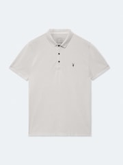 AllSaints Off White Reform Short Sleeve Polo Shirt - Image 8 of 8