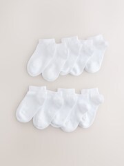 White Cotton Rich Trainer Socks 10 Pack - Image 1 of 3