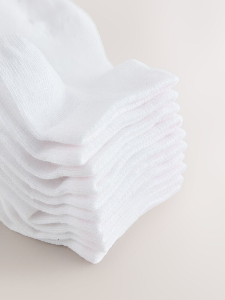 White Cotton Rich Trainer Socks 10 Pack - Image 2 of 3