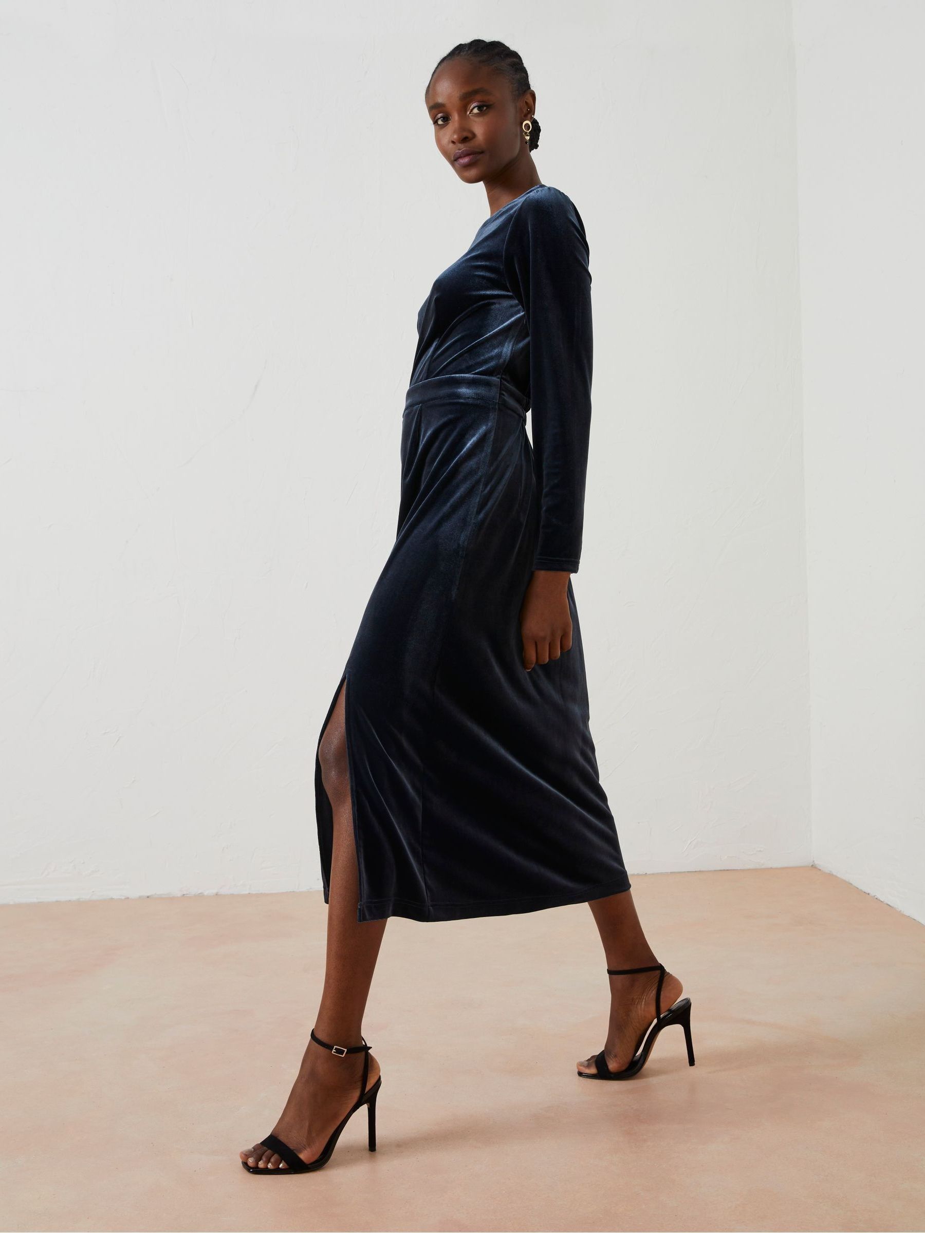 Buy FatFace Blue Haldon Velvet Midi Dress from Next Luxembourg