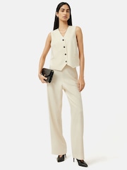 Jigsaw Cream Hopsack Tailored Waistcoat - Image 2 of 7