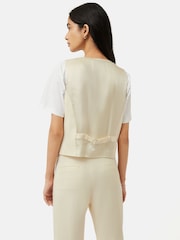 Jigsaw Cream Hopsack Tailored Waistcoat - Image 5 of 7