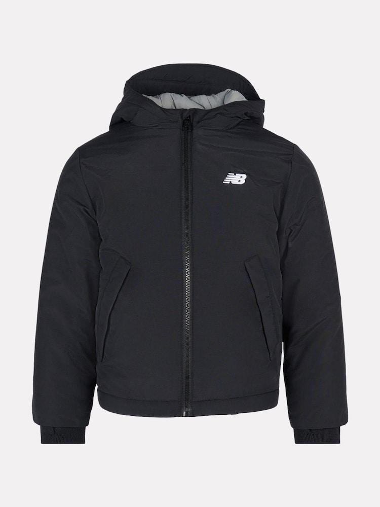 New Balance Black Lifestyle Contrast Puffer Coat - Image 1 of 5