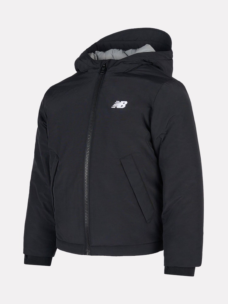 New Balance Black Lifestyle Contrast Puffer Coat - Image 2 of 5