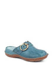 Pavers Blue Denim Ladies Lightweight Leather Clogs - Image 3 of 5