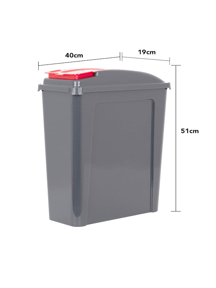 Wham 3 Piece Grey 25L Plastic Recycle Bin - Image 6 of 6