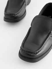 Black Standard Fit (F) School Leather Loafer Shoes - Image 4 of 8