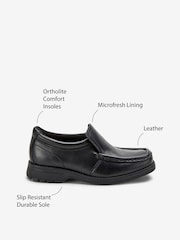Black Standard Fit (F) School Leather Loafer Shoes - Image 7 of 8
