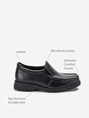 Black Standard Fit (F) School Leather Loafer Shoes - Image 8 of 8