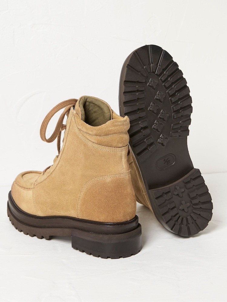 FatFace Clover Brown Suede Apron Ankle Boots - Image 2 of 4 FatFace Clover Brown Suede Apron Ankle Boots - Image 2 of 4