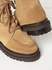 FatFace Clover Brown Suede Apron Ankle Boots - Image 3 of 4
