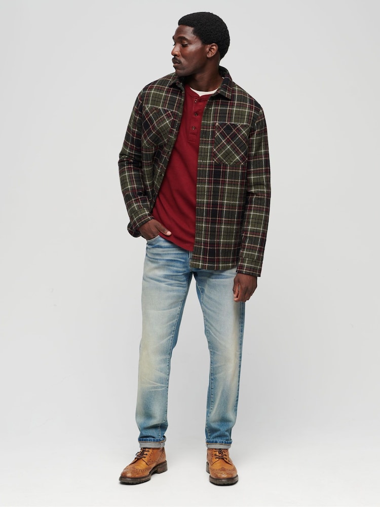 Superdry Green Merchant Quilted Overshirt - Image 2 of 6