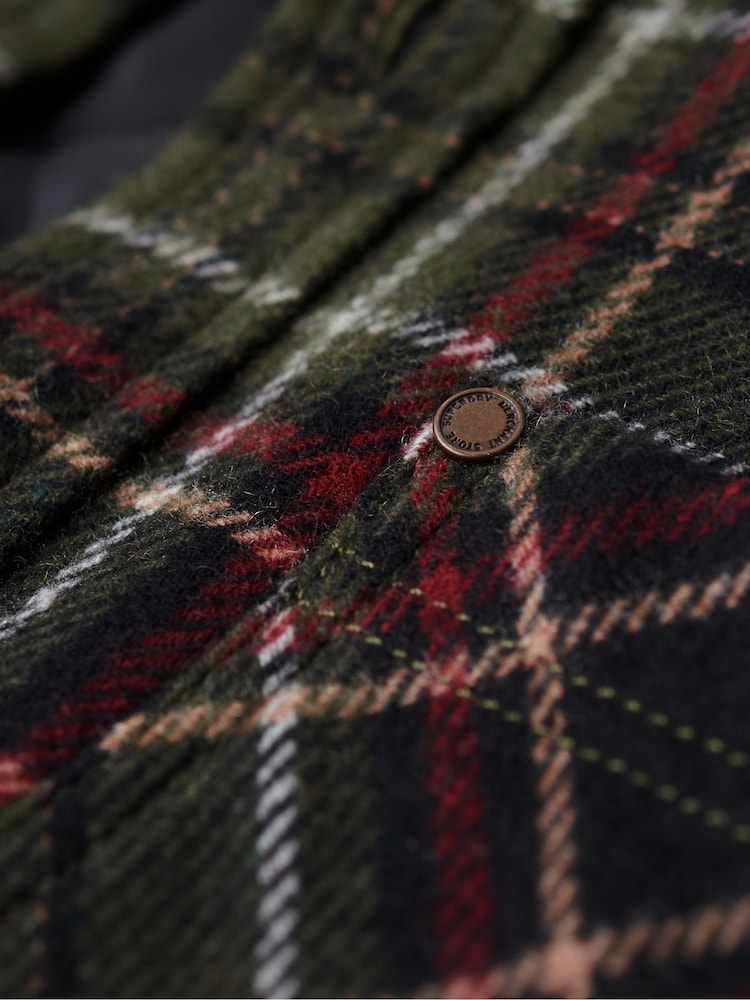 Superdry Green Merchant Quilted Overshirt - Image 6 of 6