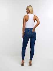 River Island Blue Petite High Rise Bum Sculpt Skinny Jeans - Image 3 of 6
