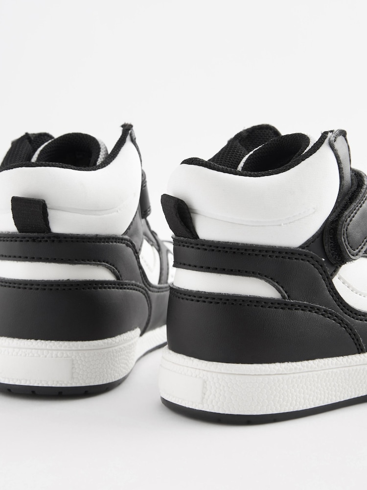 Monochrome Elastic Lace Touch Fastening High Top Trainers - Image 5 of 5