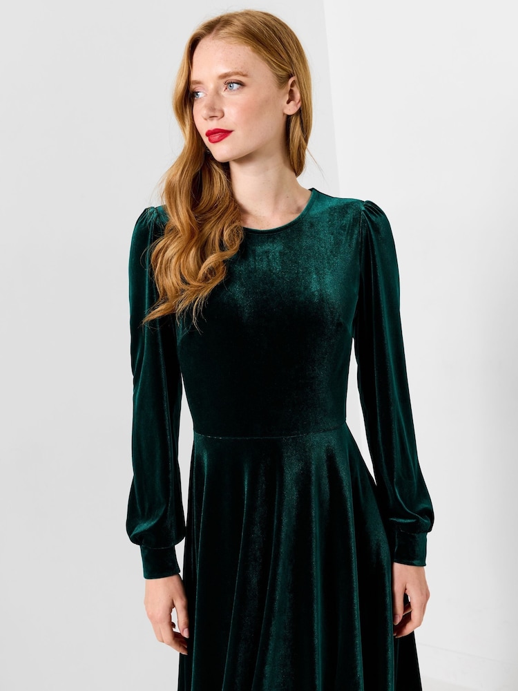 Joe Browns Green Petite Julietta Velour Dress - Image 1 of 5 Joe Browns Green Petite Julietta Velour Dress - Image 1 of 5