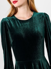 Joe Browns Green Petite Julietta Velour Dress - Image 2 of 5