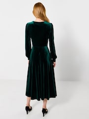 Joe Browns Green Petite Julietta Velour Dress - Image 4 of 5