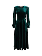Joe Browns Green Petite Julietta Velour Dress - Image 5 of 5