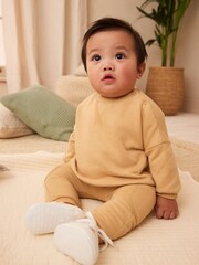 Buttermilk Yellow Cosy Baby Sweatshirt And Joggers 2 Piece Set - Image 1 of 1