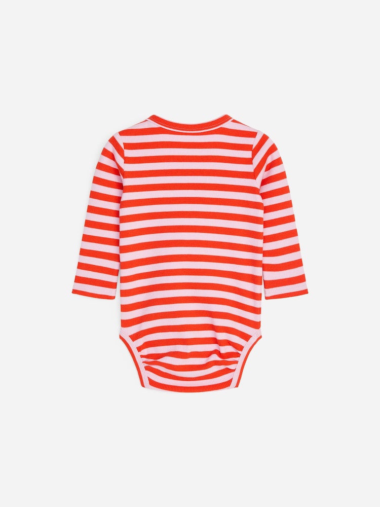 ARKET Pink Ribbed Long-Sleeve Bodysuit - Image 2 of 3