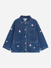 ARKET Blue Embroidered Denim Workwear Jacket - Image 1 of 3