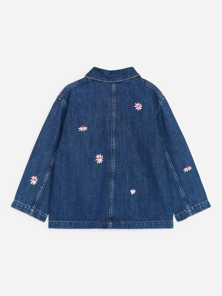 ARKET Blue Embroidered Denim Workwear Jacket - Image 2 of 3