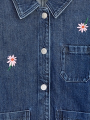 ARKET Blue Embroidered Denim Workwear Jacket - Image 3 of 3