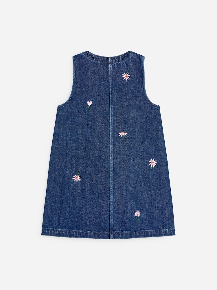 ARKET Blue Embroidered Denim Dress - Image 2 of 3 ARKET Blue Embroidered Denim Dress - Image 2 of 3