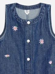 ARKET Blue Embroidered Denim Dress - Image 3 of 3