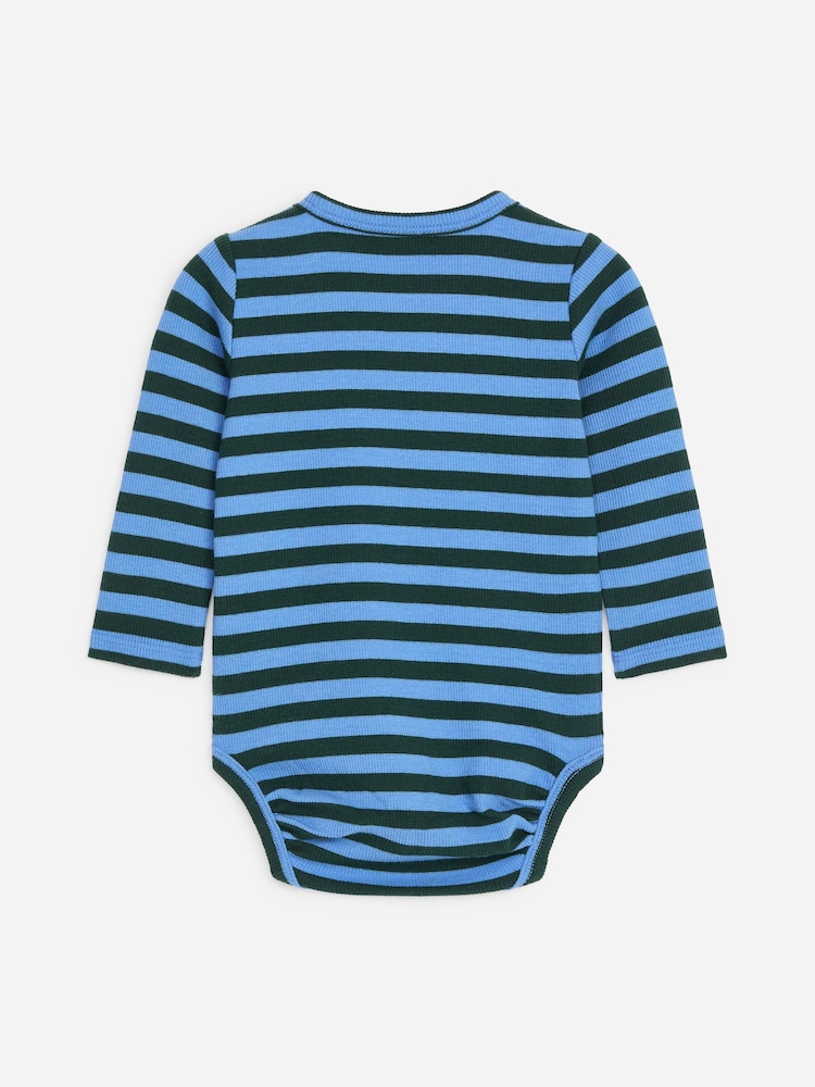 ARKET Blue Ribbed Long-Sleeve Bodysuit - Image 2 of 3 ARKET Blue Ribbed Long-Sleeve Bodysuit - Image 2 of 3