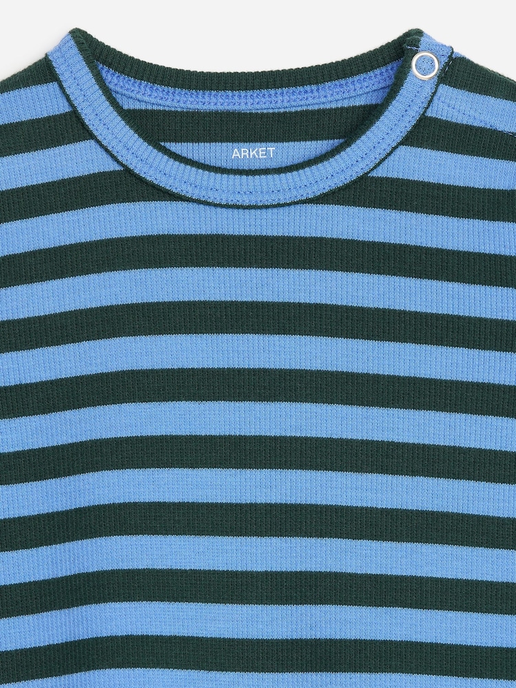 ARKET Blue Ribbed Long-Sleeve Bodysuit - Image 3 of 3 ARKET Blue Ribbed Long-Sleeve Bodysuit - Image 3 of 3