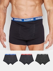 BadRhino Big & Tall Black Boxers 3 Pack - Image 1 of 1
