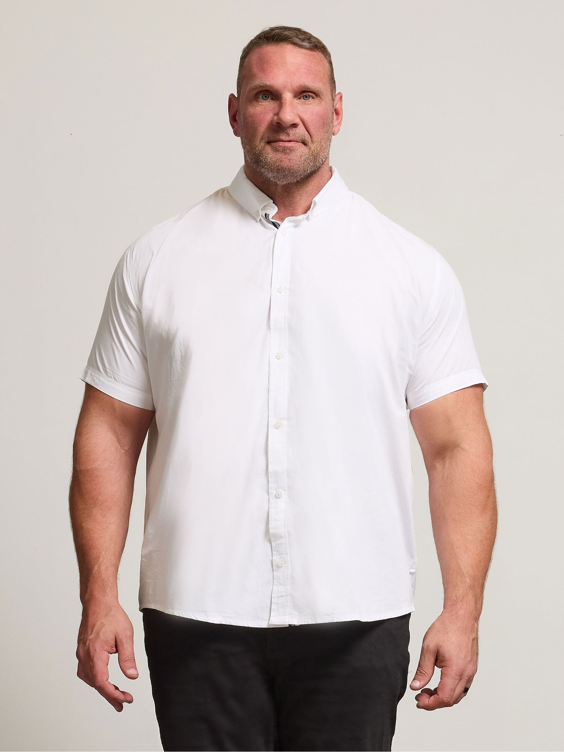 BadRhino Big & Tall Poplin Short Sleeve Shirt - Men's - Plus Size Curve - Image 2