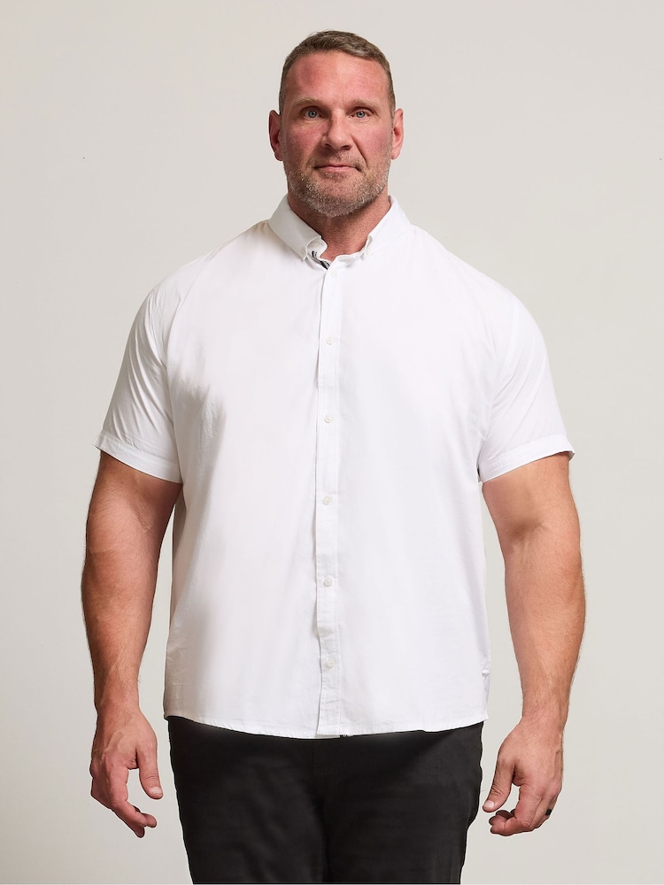 BadRhino Big & Tall White Poplin Short Sleeve Shirt - Image 1 of 4 BadRhino Big & Tall White Poplin Short Sleeve Shirt - Image 1 of 4