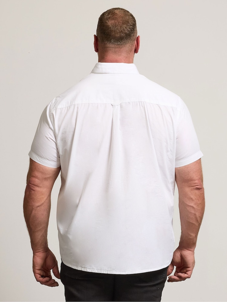 BadRhino Big & Tall White Poplin Short Sleeve Shirt - Image 2 of 4 BadRhino Big & Tall White Poplin Short Sleeve Shirt - Image 2 of 4
