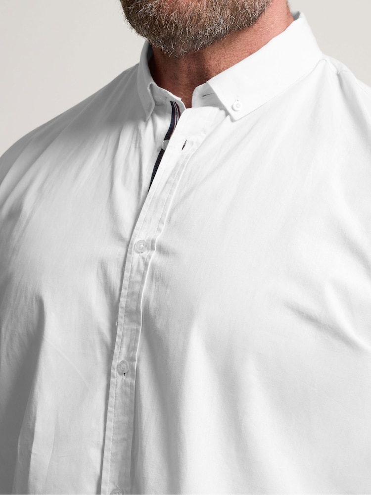 BadRhino Big & Tall White Poplin Short Sleeve Shirt - Image 4 of 4 BadRhino Big & Tall White Poplin Short Sleeve Shirt - Image 4 of 4