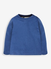 JoJo Maman Bébé Denim Blue & Khaki Green 2-Pack Plain Long Sleeved Tops - Image 2 of 7