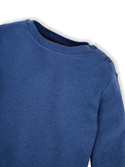 JoJo Maman Bébé Denim Blue & Khaki Green 2-Pack Plain Long Sleeved Tops - Image 4 of 7