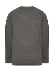 BadRhino Big & Tall Grey Waffle Crew Neck Jumper - Image 6 of 6