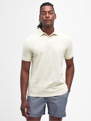 Barbour® Cream Classic Pique Polo Shirt - Image 1 of 6