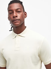 Barbour® Cream Classic Pique Polo Shirt - Image 4 of 6